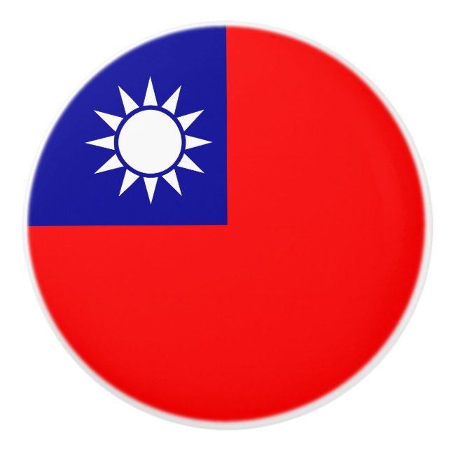 Pomo De Cerámica Bandera de Taiwán (Anverso)