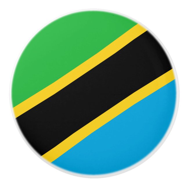 Pomo De Cerámica Bandera de Tanzania (Anverso)