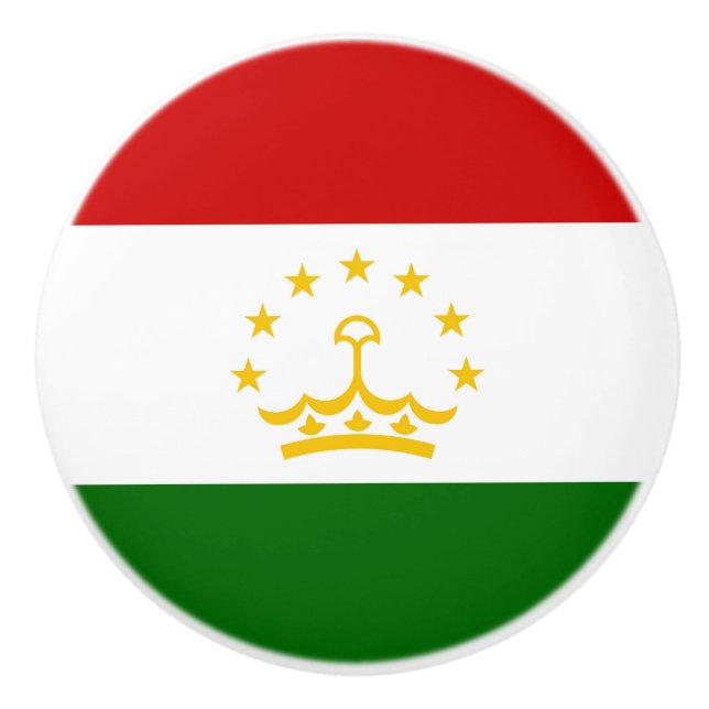 Pomo De Cerámica Bandera de Tayikistán (Anverso)