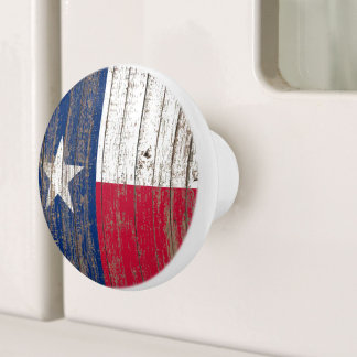 Pomo De Cerámica Bandera de Texas de una estrella solitaria en el p