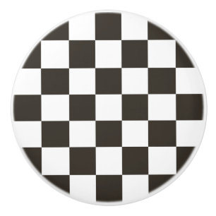 Pomo De Cerámica Bandera de verificación (negro y blanco) (patrón d