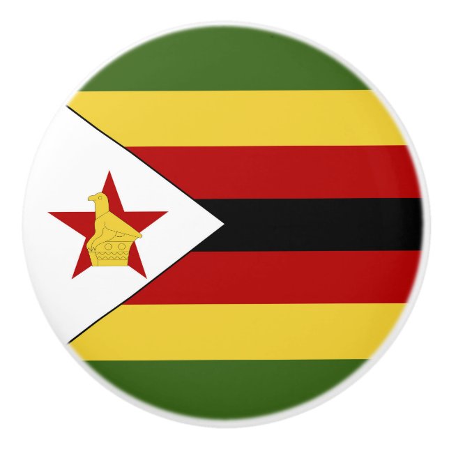 Pomo De Cerámica Bandera de Zimbabue (Anverso)