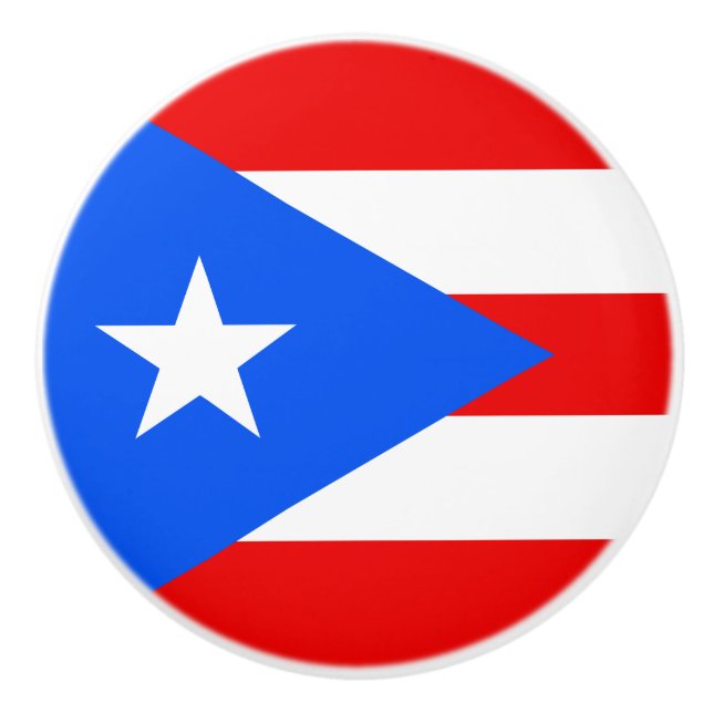 Pomo De Cerámica Bandera del botón de Puerto Rico (Anverso)