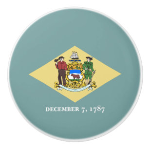 Pomo De Cerámica Bandera del estado de Delaware