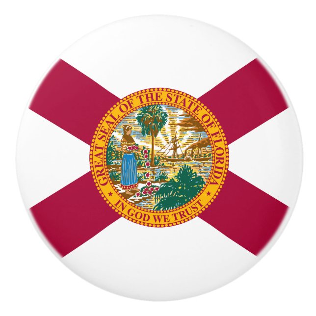 Pomo De Cerámica Bandera del estado de Florida (Anverso)
