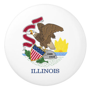Pomo De Cerámica Bandera del estado de Illinois