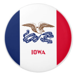 Pomo De Cerámica Bandera del Estado de Iowa