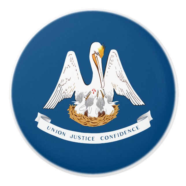 Pomo De Cerámica Bandera del estado de Louisiana (Anverso)