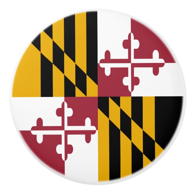 Pomo De Cerámica Bandera del Estado de Maryland (Anverso)