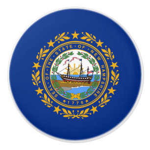 Pomo De Cerámica Bandera del estado de New Hampshire