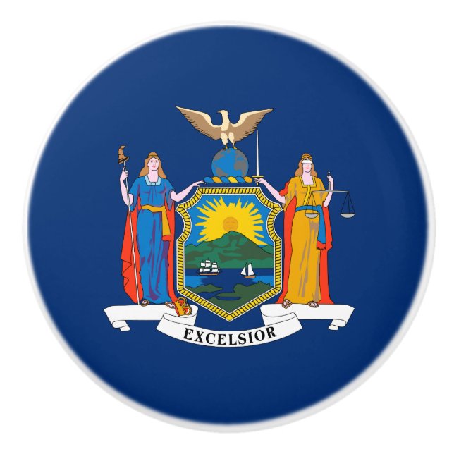 Pomo De Cerámica Bandera del Estado de Nueva York (Anverso)