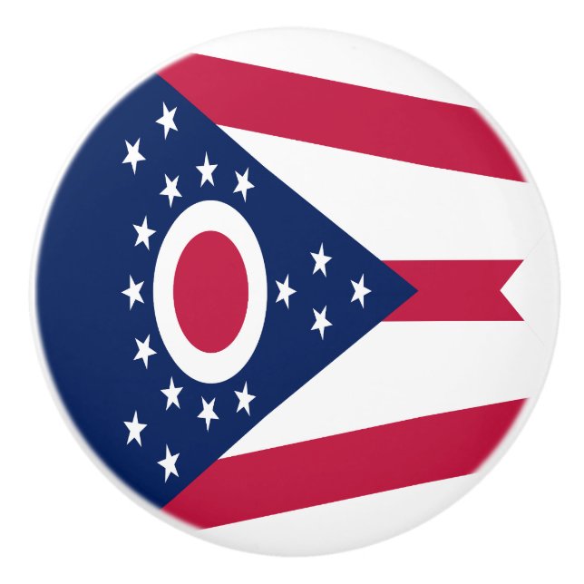 Pomo De Cerámica Bandera del Estado de Ohio (Anverso)