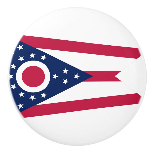Pomo De Cerámica Bandera del Estado de Ohio (Anverso)
