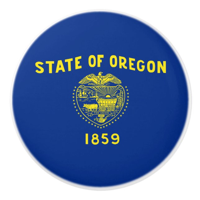 Pomo De Cerámica Bandera del Estado de Oregon (Anverso)