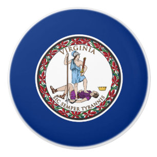 Pomo De Cerámica Bandera del estado de Virginia
