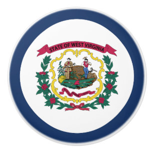 Pomo De Cerámica Bandera del estado de Virginia Occidental