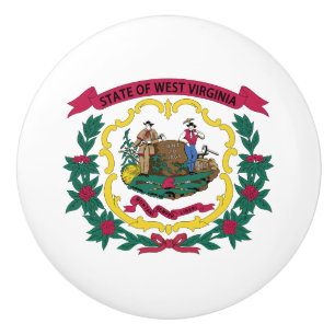 Pomo De Cerámica Bandera del estado de Virginia Occidental