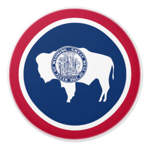 Pomo De Cerámica Bandera del estado de Wyoming
