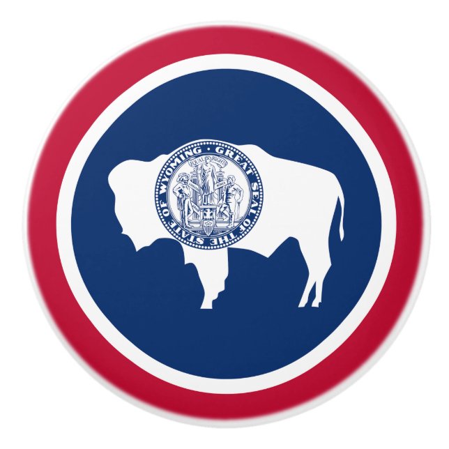 Pomo De Cerámica Bandera del estado de Wyoming (Anverso)