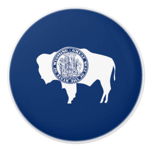 Pomo De Cerámica Bandera del estado de Wyoming