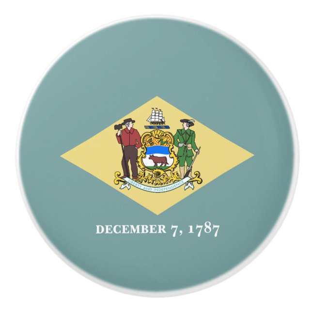 Pomo De Cerámica Bandera del estado Delaware (Anverso)