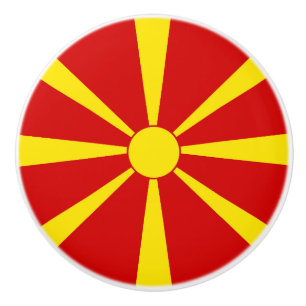 Pomo De Cerámica Bandera del Norte de Macedonia