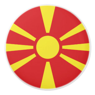 Pomo De Cerámica Bandera del Norte de Macedonia