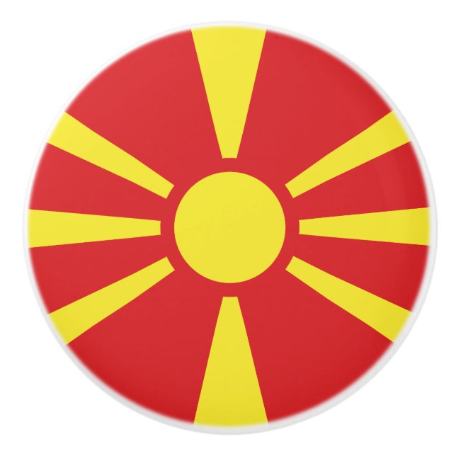Pomo De Cerámica Bandera del Norte de Macedonia (Anverso)