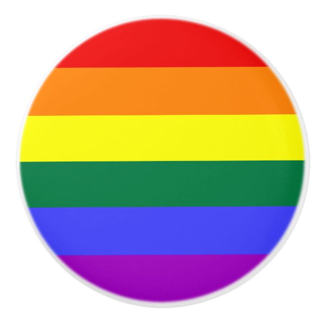 Pomo De Cerámica Bandera del Orgullo Iris (Anverso)