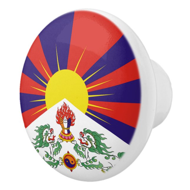 Pomo De Cerámica Bandera del Tíbet Libre (Derecha)