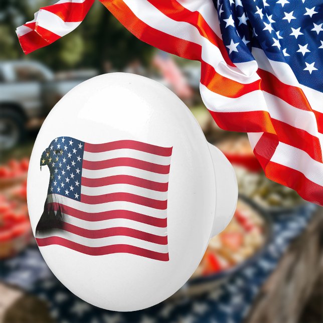 Pomo De Cerámica Bandera estadounidense y águila (Subido por el creador)
