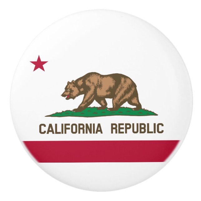 Pomo De Cerámica Bandera estatal de California (Anverso)