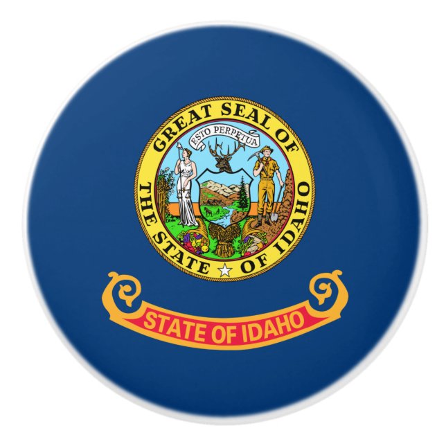 Pomo De Cerámica Bandera estatal de Idaho (Anverso)