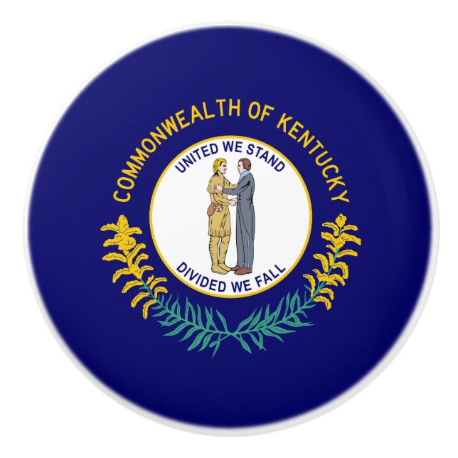 Pomo De Cerámica Bandera estatal de Kentucky (Anverso)