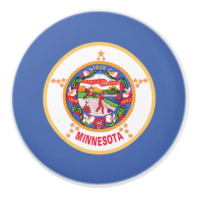 Pomo De Cerámica Bandera estatal de Minnesota (Anverso)