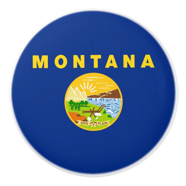 Pomo De Cerámica Bandera Estatal de Montana (Anverso)