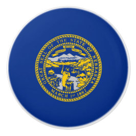 Pomo De Cerámica Bandera Estatal de Nebraska