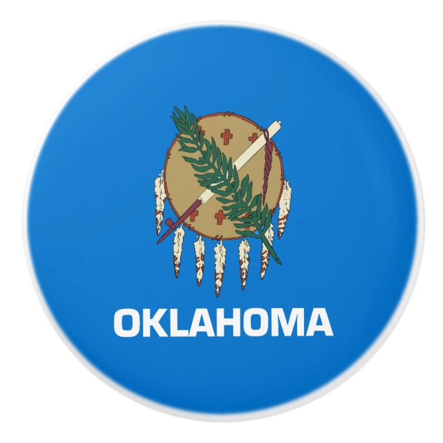 Pomo De Cerámica Bandera estatal de Oklahoma (Anverso)