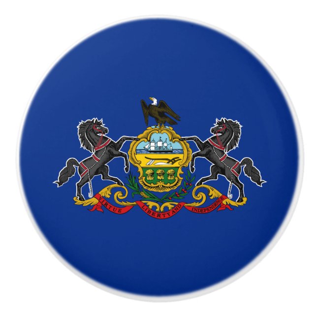 Pomo De Cerámica Bandera Estatal de Pennsylvania (Anverso)