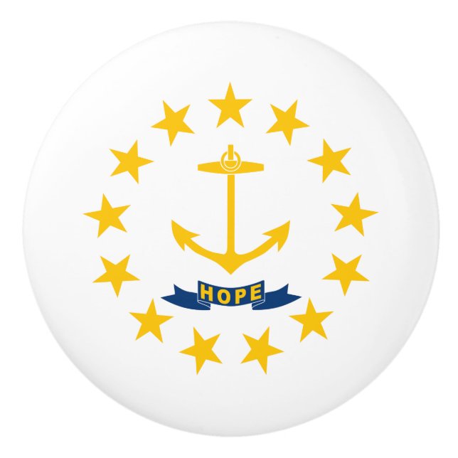 Pomo De Cerámica Bandera estatal de Rhode Island (Anverso)