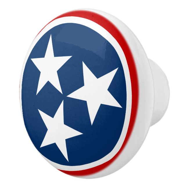 Pomo De Cerámica Bandera Estatal Tennessee Estrellas Blancas Azules (Derecha)