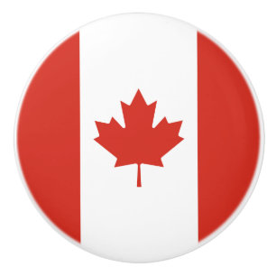 Pomo De Cerámica Bandera Patriótica Canadiense