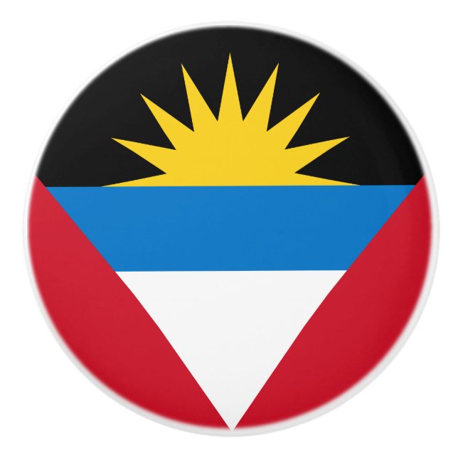 Pomo De Cerámica Bandera Patriótica de Antigua y Barbuda (Anverso)