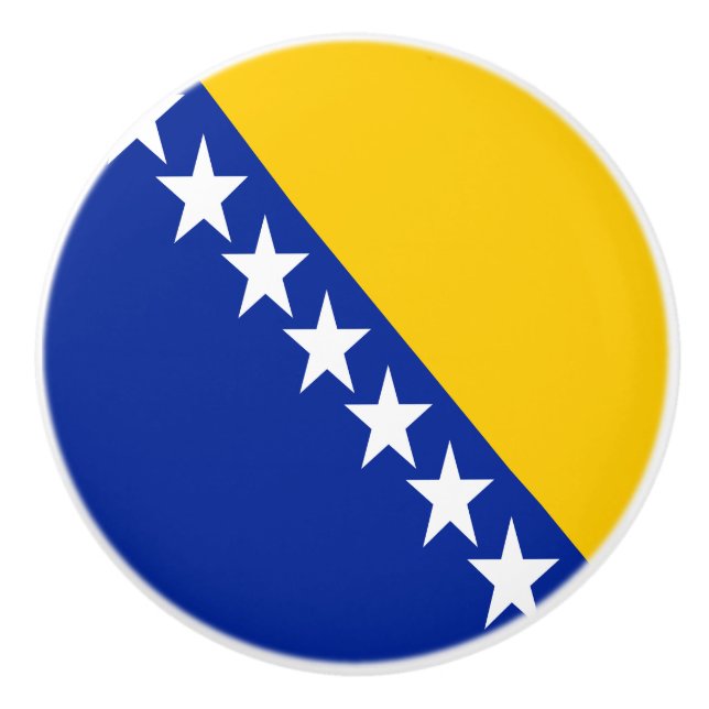 Pomo De Cerámica Bandera patriótica de Bosnia y Herzegovina (Anverso)