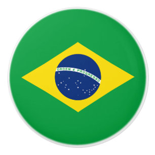 Pomo De Cerámica Bandera Patriótica de Brasil