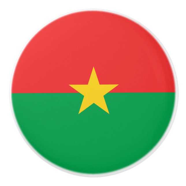 Pomo De Cerámica Bandera patriótica de Burkina Faso (Anverso)