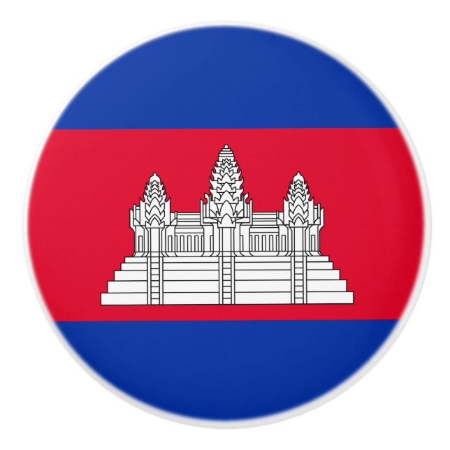 Pomo De Cerámica Bandera Patriótica De Camboya (Anverso)