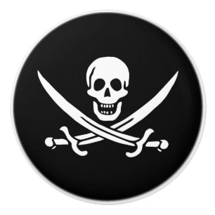 Pomo De Cerámica Bandera pirata