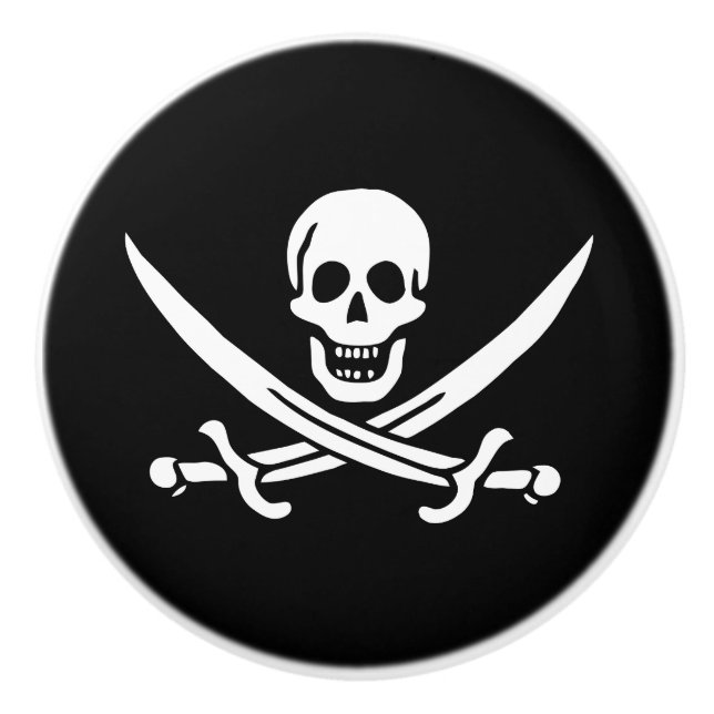 Pomo De Cerámica Bandera pirata (Anverso)