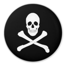 Pomo De Cerámica Bandera pirata (cráneo y cruz) (Jolly Roger)